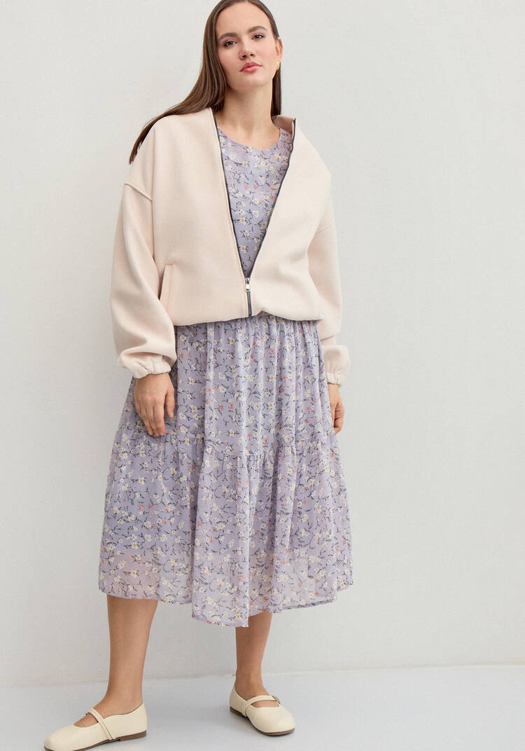 Платье миди из шифона с принтом шир.  750, рис. 15