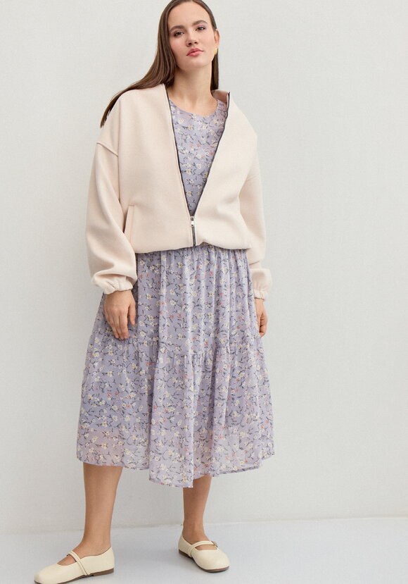 Платье миди из шифона с принтом шир.  580, рис. 15