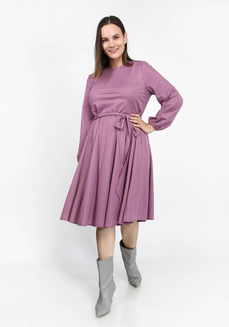 Платье однотонное с пышной юбкой шир.  750, рис. 1