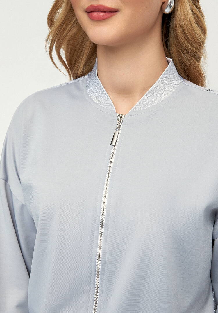 Бомбер трикотажный с ажурной спинкой шир.  750, рис. 5