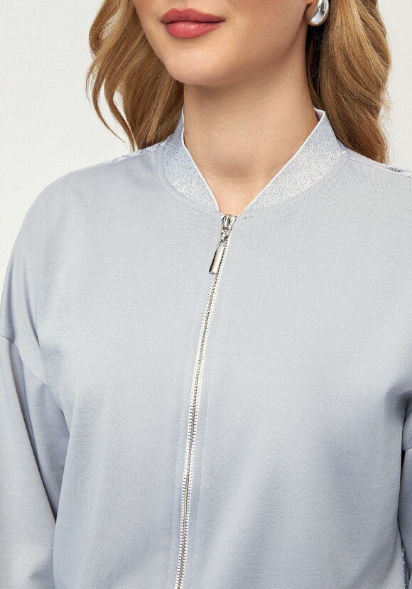 Бомбер трикотажный с ажурной спинкой шир.  580, рис. 5