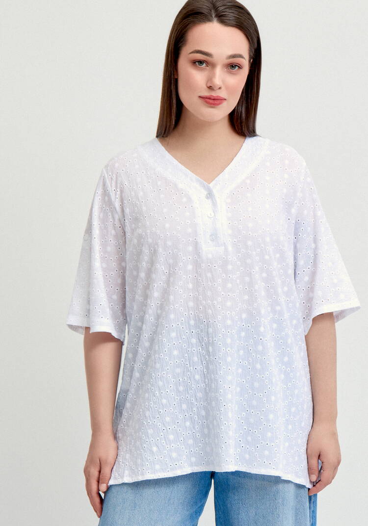 Блуза с V-образным вырезом из шитья шир.  750, рис. 12