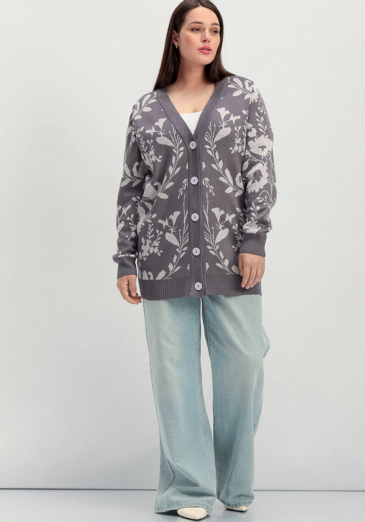 Кардиган с цветочным рисунком шир.  750, рис. 17