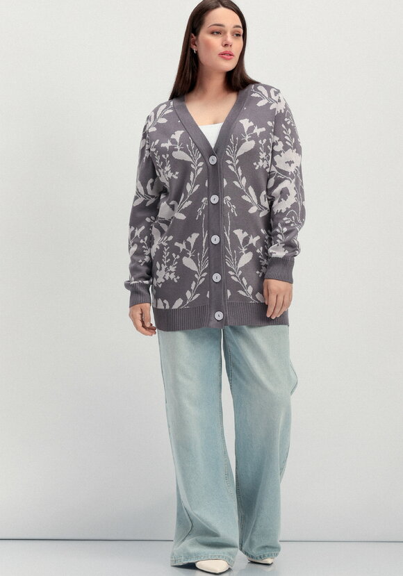 Кардиган с цветочным рисунком шир.  580, рис. 17