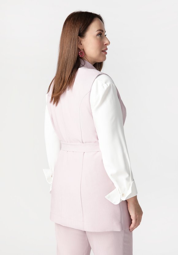 Жилет двубортный однотонный шир.  580, рис. 2