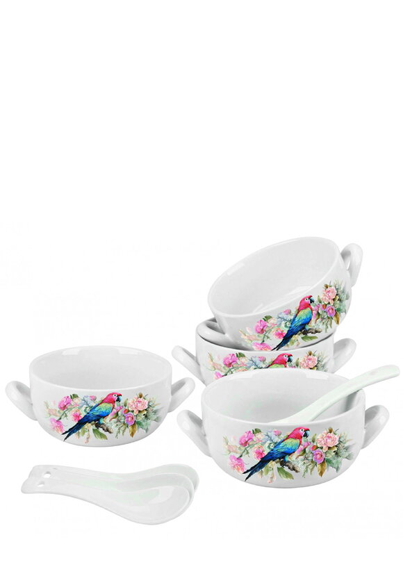 Набор фарфоровых бульонниц с ложками, 4 шт. шир.  580, рис. 11