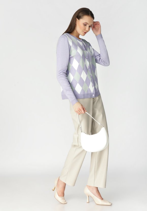 Кардиган с ромбами по полочке и спинке шир.  580, рис. 14