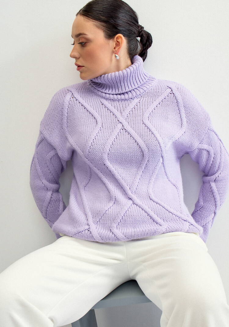Свитер с объемными ромбами шир.  750, рис. 28