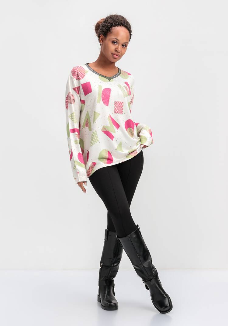 Джемпер с рисунком и стразами шир.  750, рис. 14