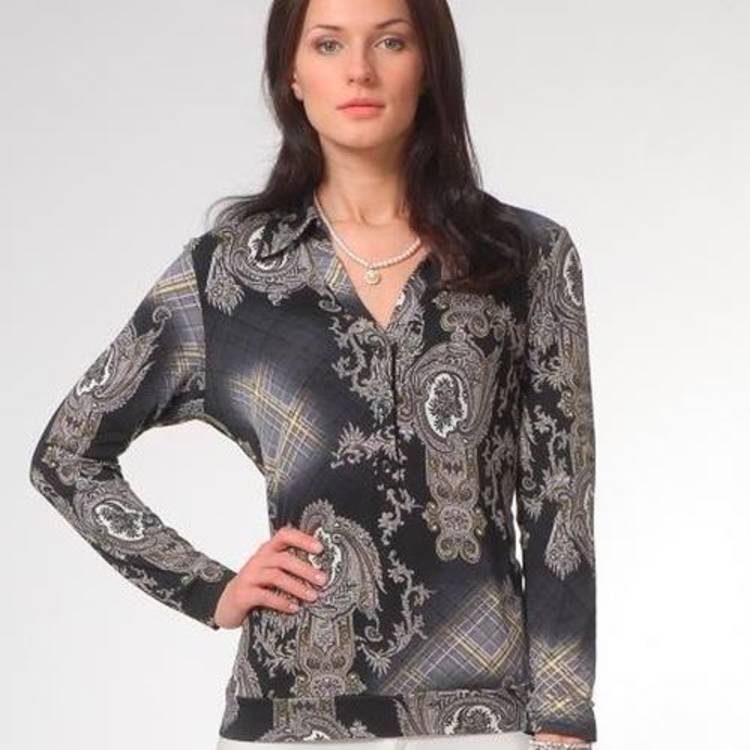 Блуза с принтом в виде византийского орнамента  шир.  750, рис. 1