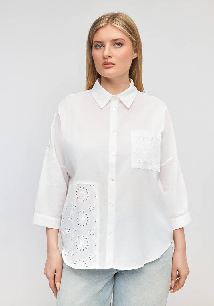 Блуза с вышивкой Ришелье шир.  750, рис. 4