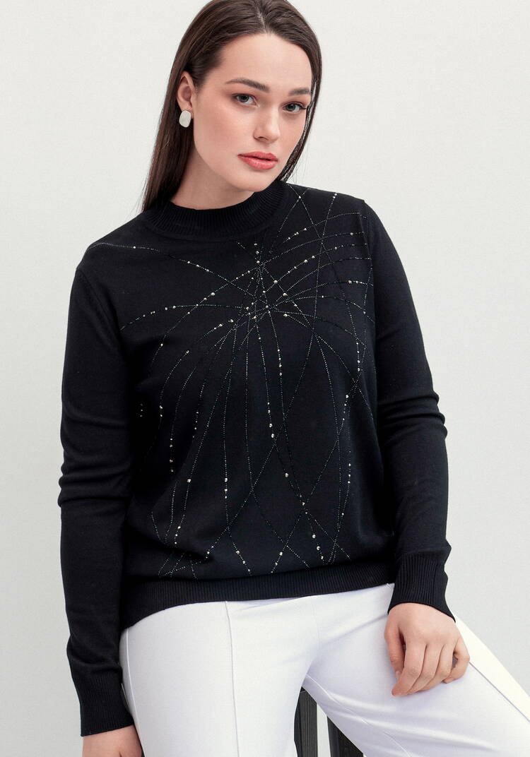 Джемпер с абстрактными полосками из страз шир.  750, рис. 20