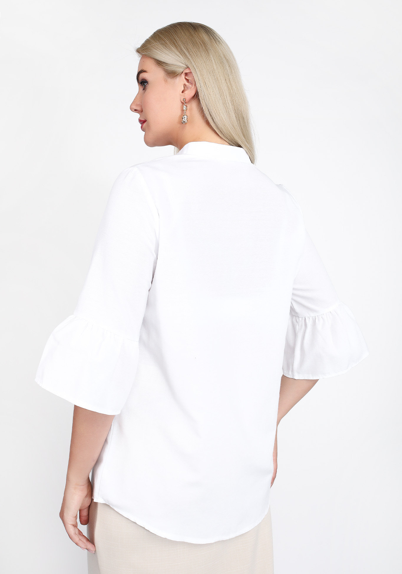 Блуза с расклешенным рукавом А-силуэта Manhattan, размер 48, цвет лавандовый - фото 3