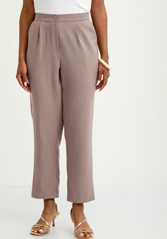 Брюки изо льна  прямые  с резинкой по поясу шир.  580, рис. 4