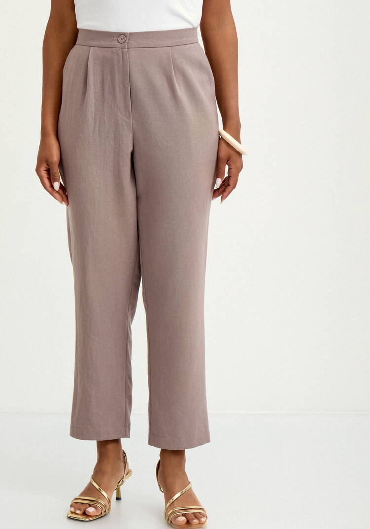 Брюки изо льна  прямые  с резинкой по поясу шир.  750, рис. 4