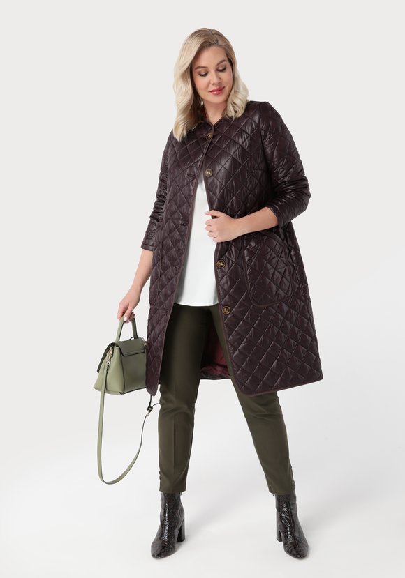 Пальто с окантовкой контрастной лентой шир.  580, рис. 2