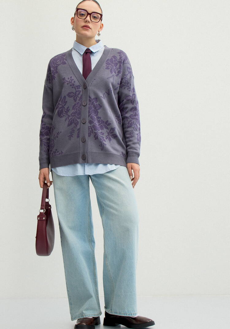 Кардиган с нежным цветочным принтом шир.  750, рис. 15