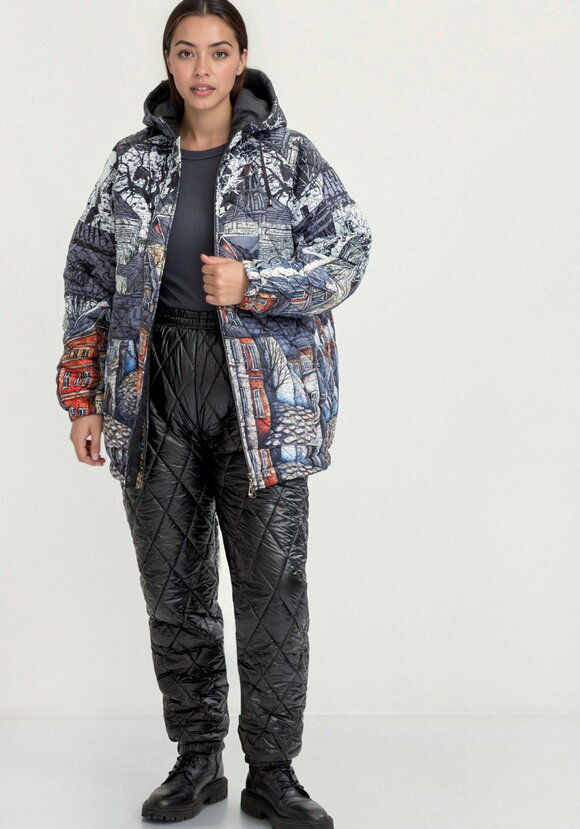 Куртка с принтом Городской пейзаж шир.  580, рис. 2