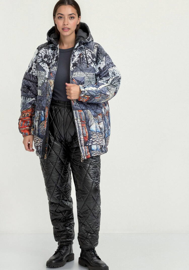 Куртка с принтом Городской пейзаж шир.  750, рис. 2