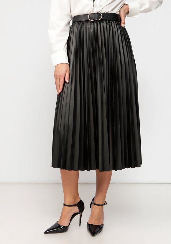 Юбка плиссированная из экокожи шир.  580, рис. 10