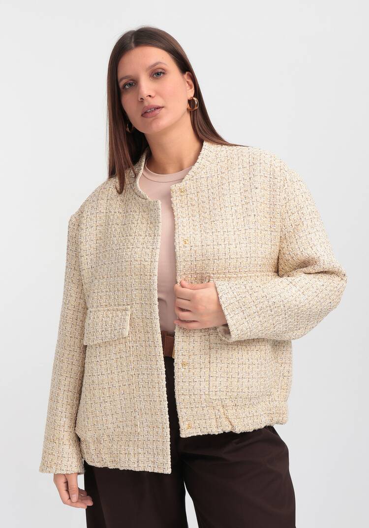 Твидовый бомбер шир.  750, рис. 7