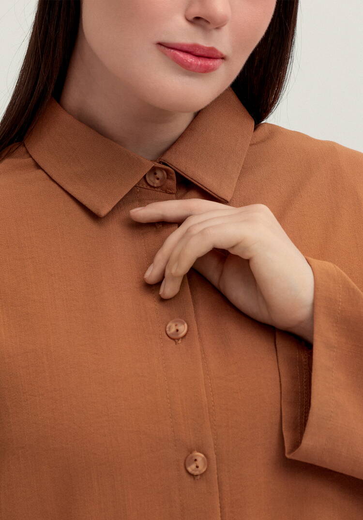 Рубашка на пуговицах свободного кроя шир.  750, рис. 29