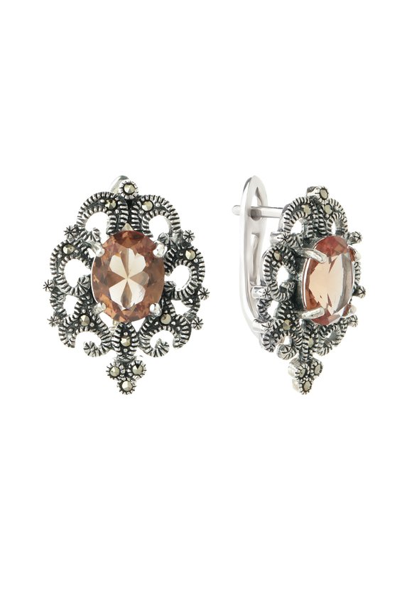 Серебряные серьги  Восточная красавица шир.  580, рис. 2