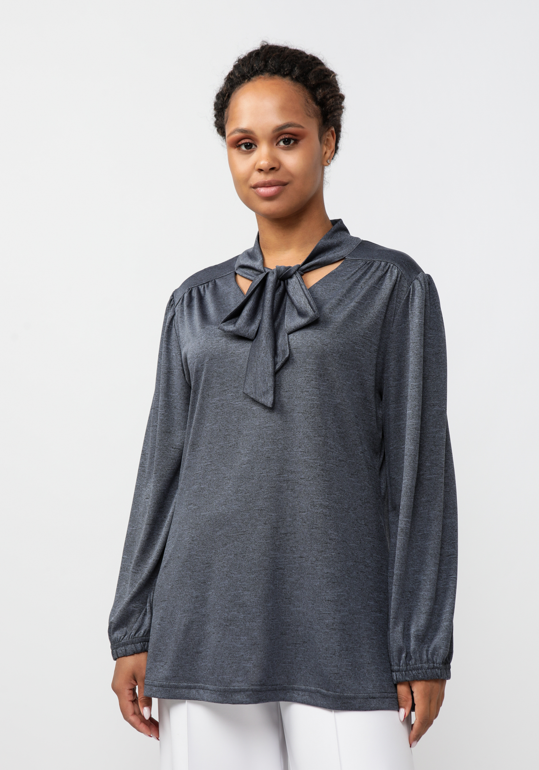 Блуза "Котена" Синель, цвет серый, размер 56 - фото 4