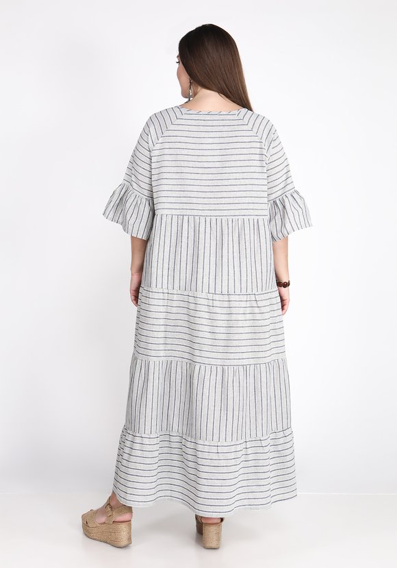 Платье в полоску с воланами шир.  580, рис. 3