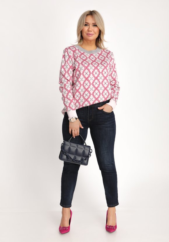 Джемпер с рисунком и декором в виде бусин шир.  580, рис. 11