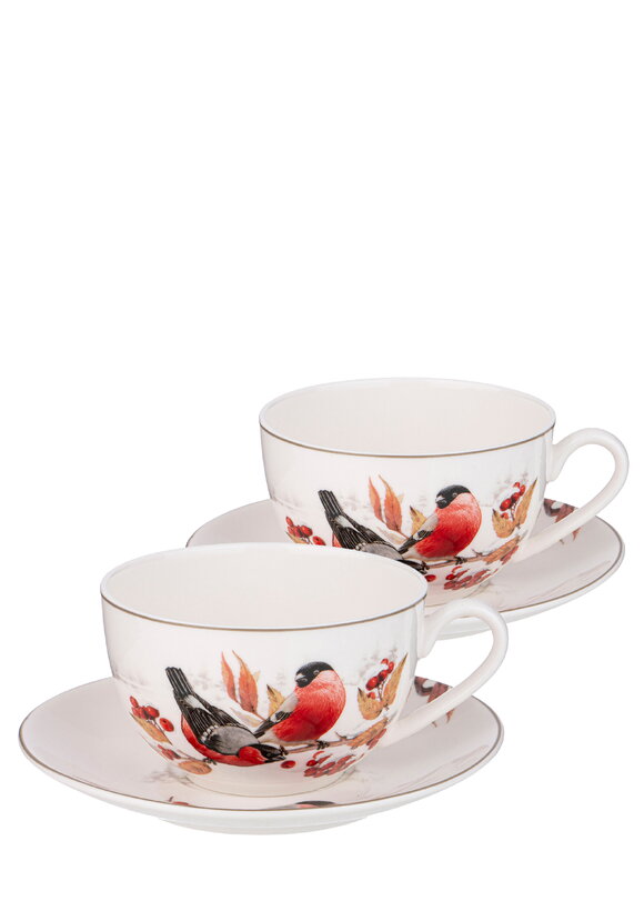 Чайный набор на 2 персоны Снегири шир.  580, рис. 1