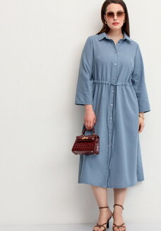 Платье-рубашка изо льна