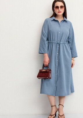 Платье-рубашка изо льна