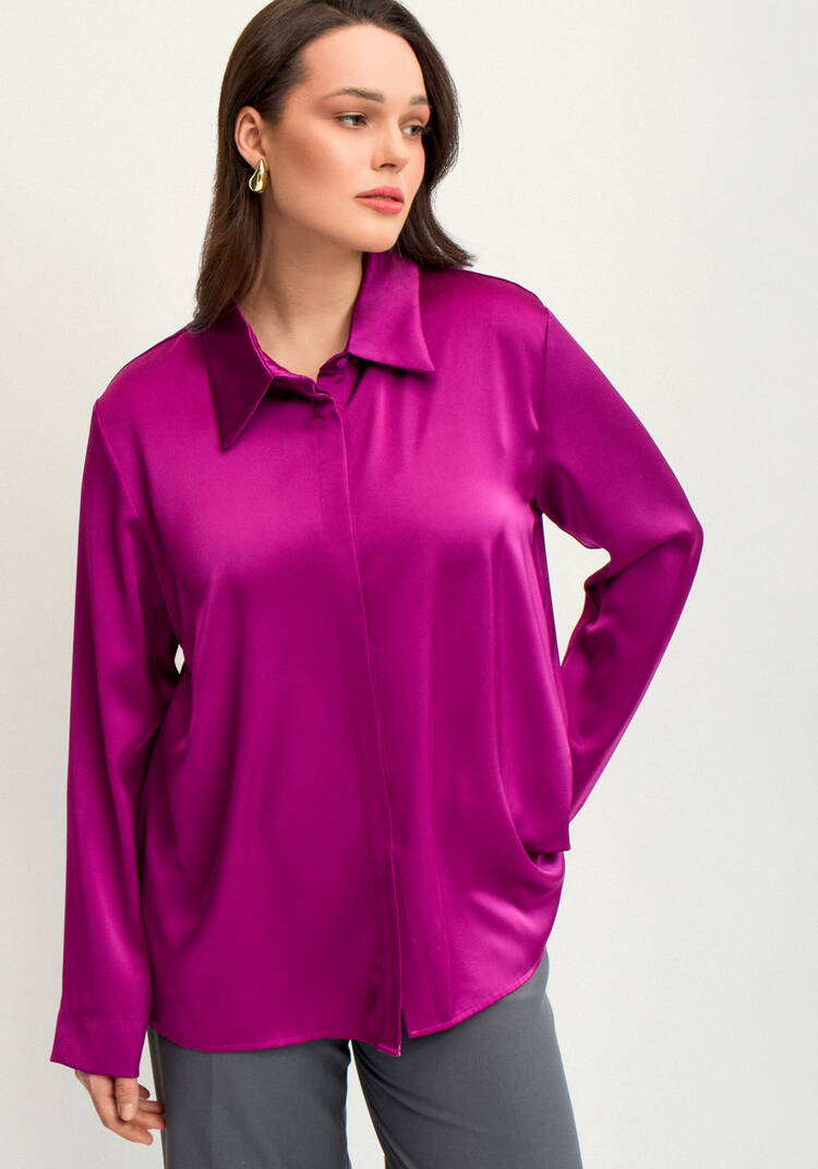 Блуза из шелка с супатной застежкой шир.  750, рис. 11