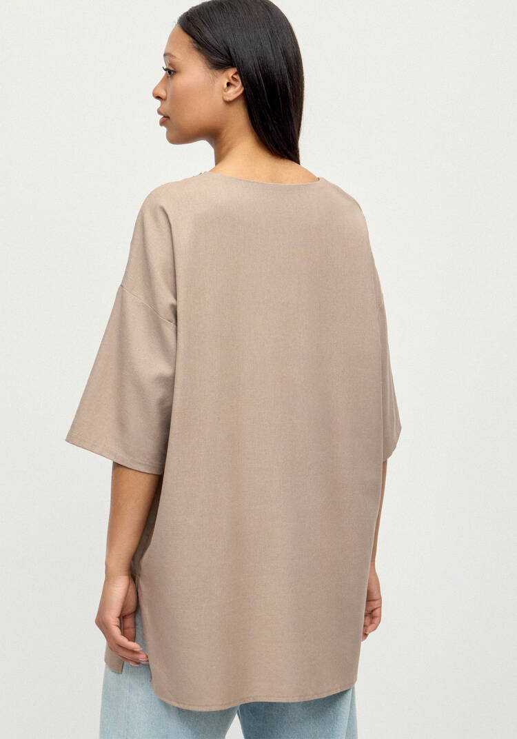 Блуза изо льна с паетками шир.  750, рис. 12