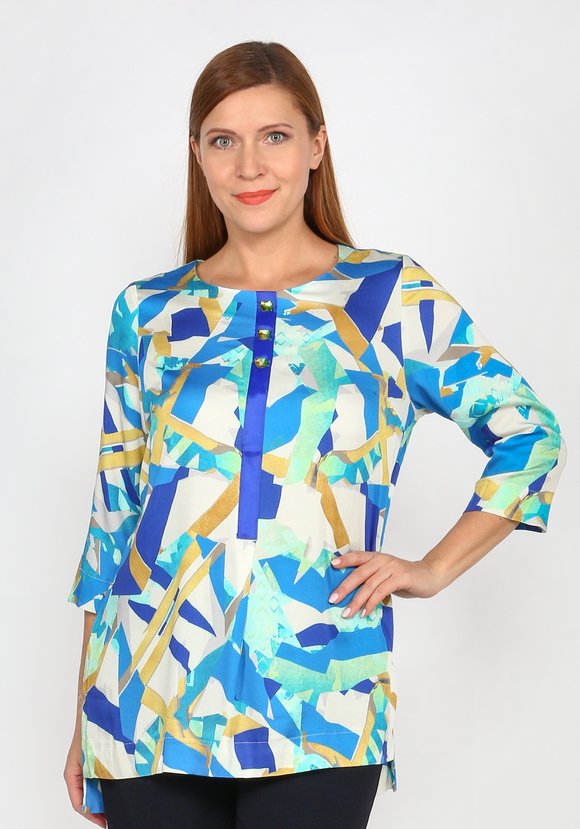 Блуза с принтом и декором шир.  580, рис. 4