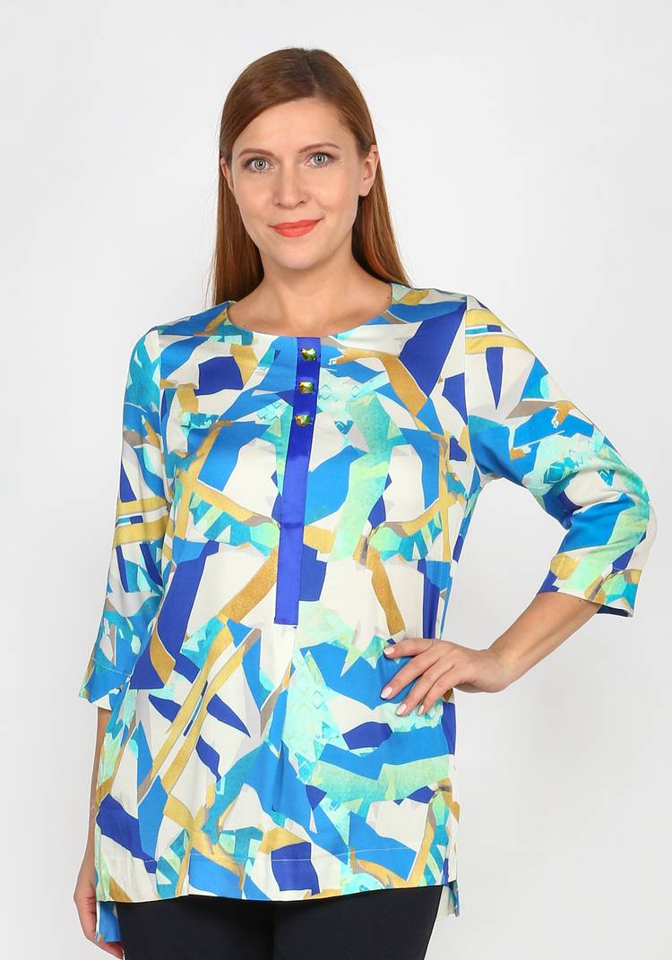 Блуза с принтом и декором шир.  750, рис. 4