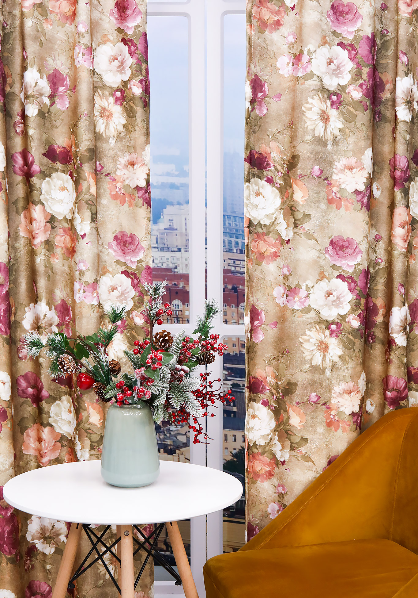 Портьеры бархатные "Амальфи", цвет бежевый, размер 150x270 - фото 3