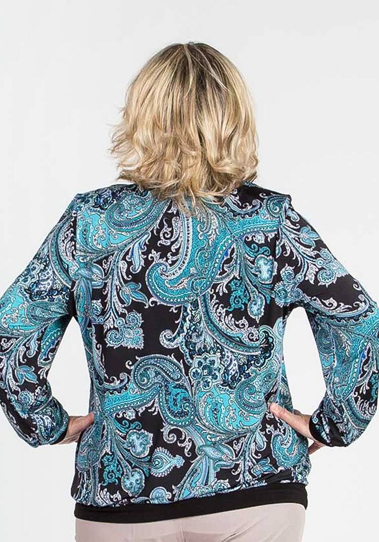 Блуза с восточным принтом и вырезом капля шир.  750, рис. 3