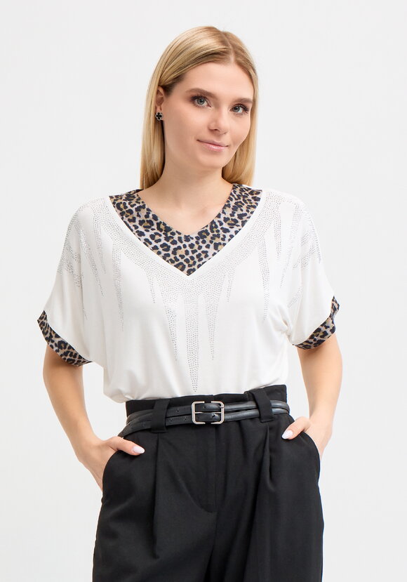 Блуза с леопардовым вырезом шир.  580, рис. 1