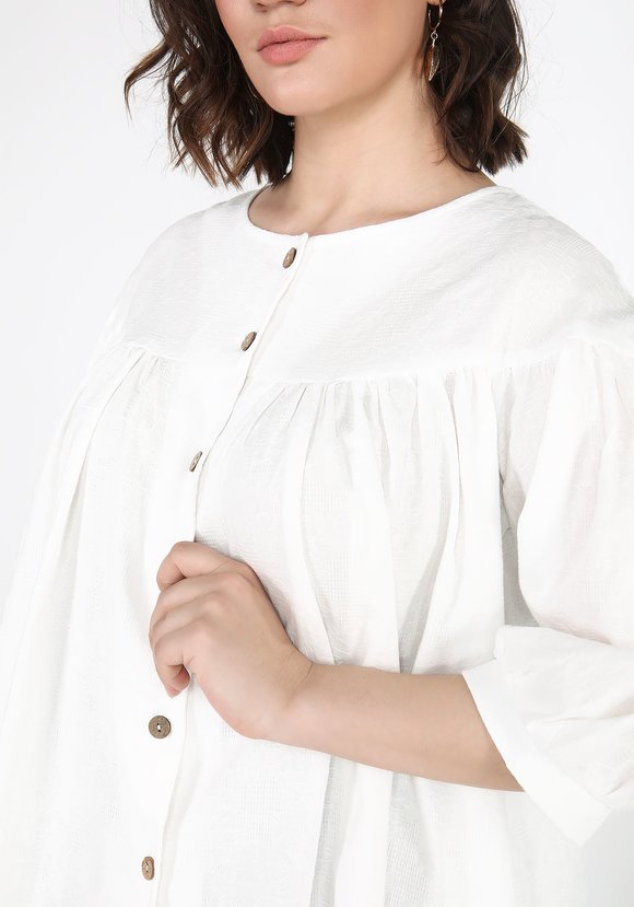 Блуза из фактурного хлопка шир.  580, рис. 3