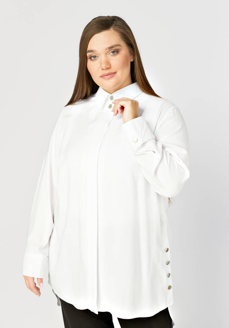 Блуза с боковыми разрезами на пуговицах шир.  750, рис. 1