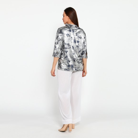 Блуза с блестящим принтом и воротником шир.  580, рис. 11