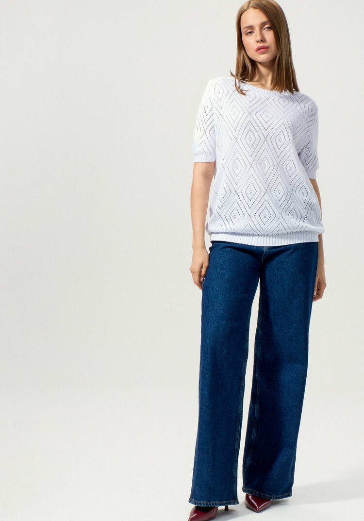 Джемпер с коротким рукавом ажурный шир.  750, рис. 8