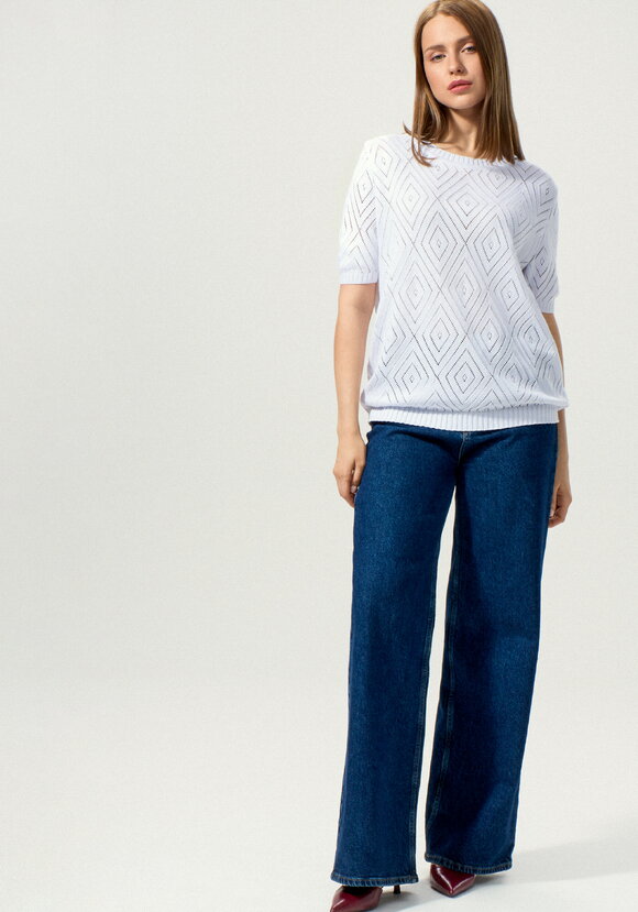 Джемпер с коротким рукавом ажурный шир.  580, рис. 8