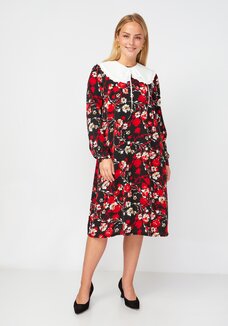 Платье принтованное со съемным воротником