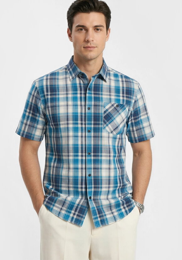 Рубашка в клетку Кристофер шир.  580, рис. 1