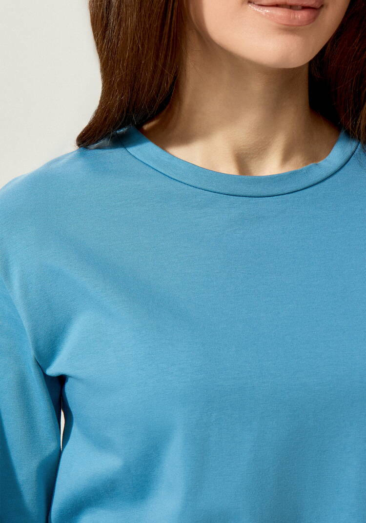 Лонгслив с круглым воротом из хлопка шир.  750, рис. 21