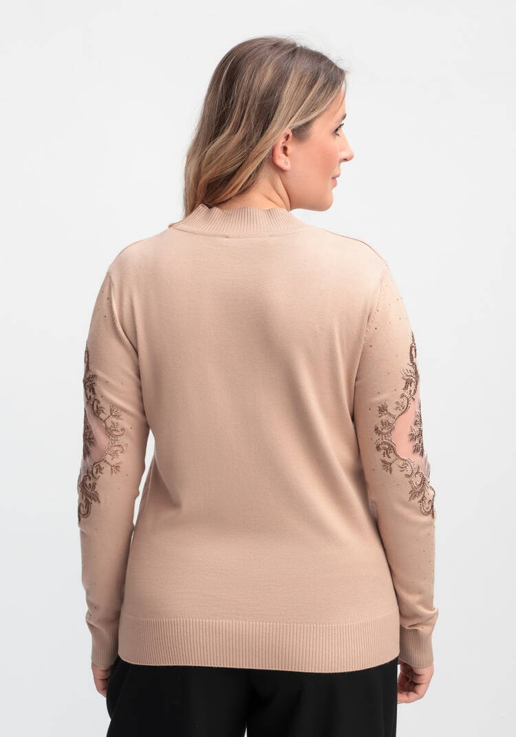 Джемпер со стразами и декоративной вставкой шир.  750, рис. 14