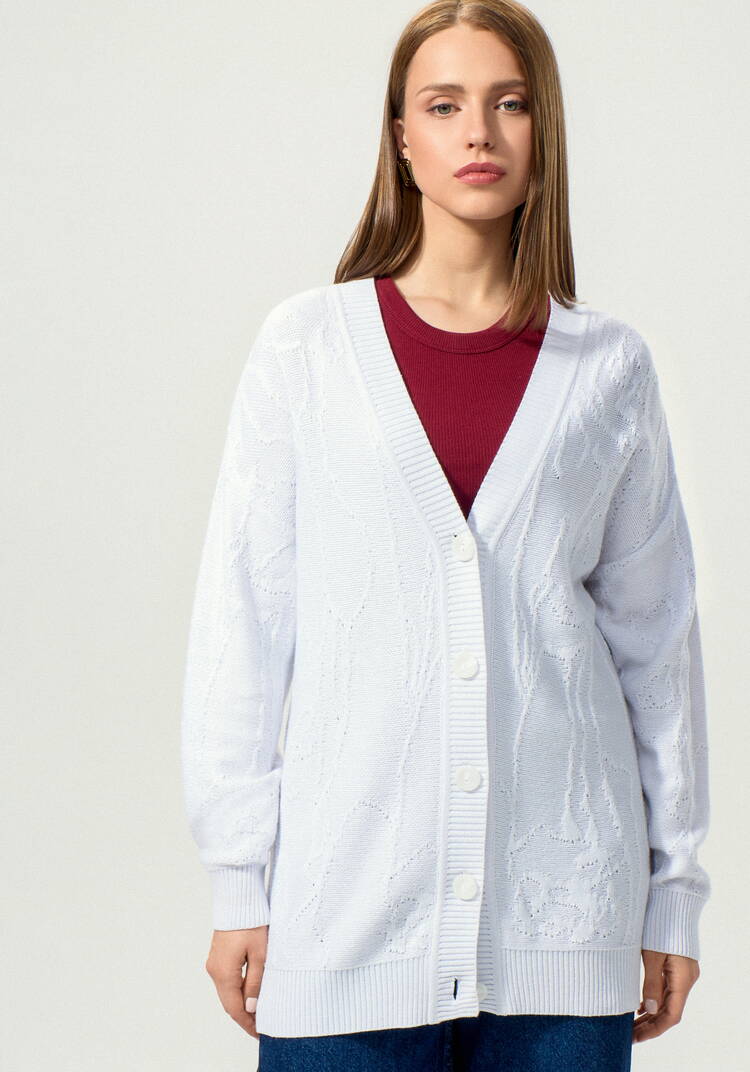 Кардиган удлиненный с абстрактным рисунком шир.  750, рис. 4